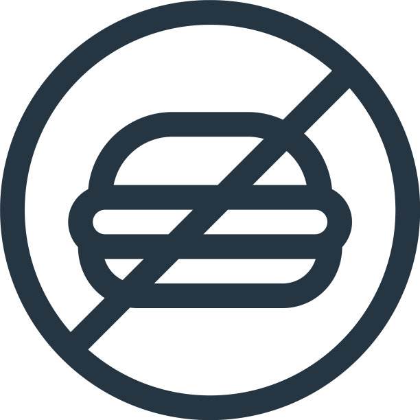 没有快餐图标孤立的白色背景图片下载