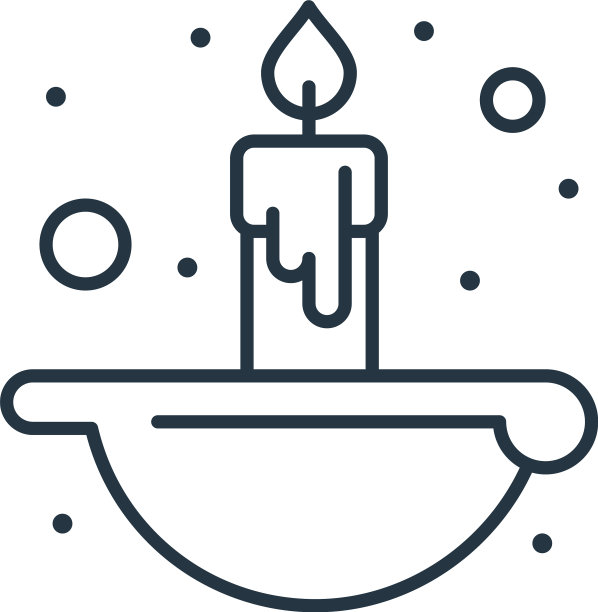 蜡烛图标孤立在白色的背景轮廓图片下载