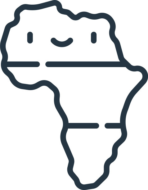 非洲图标孤立在白色背景轮廓图片下载