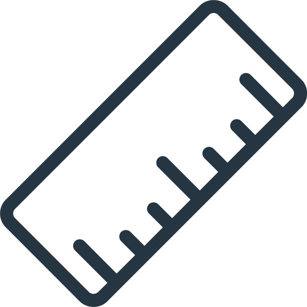 标尺图标孤立在白色背景轮廓上图片下载