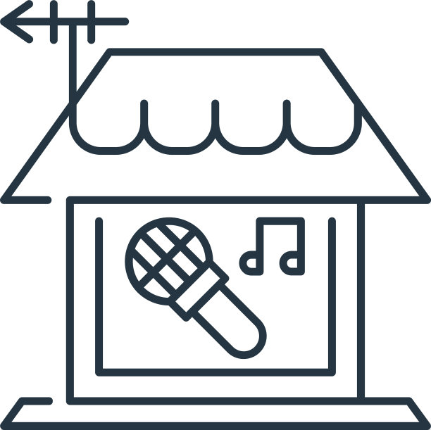 卡拉ok图标孤立的白色背景轮廓图片下载