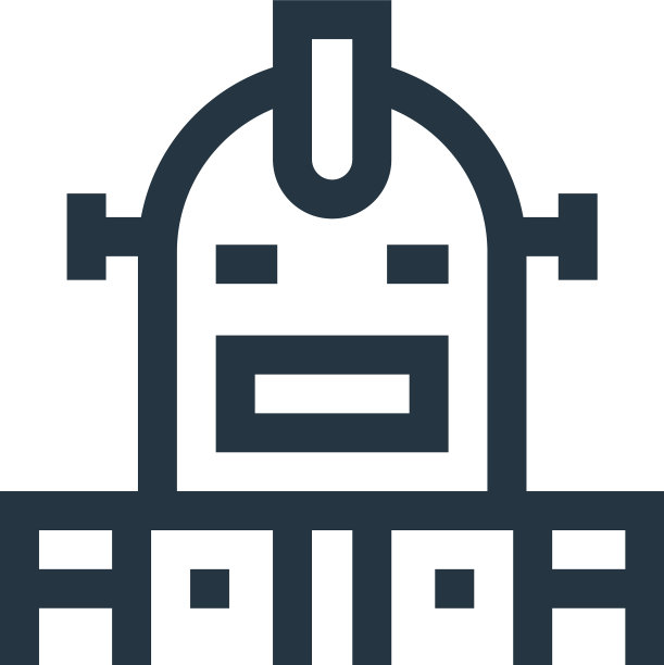 机器人图标孤立在白色背景轮廓图片下载