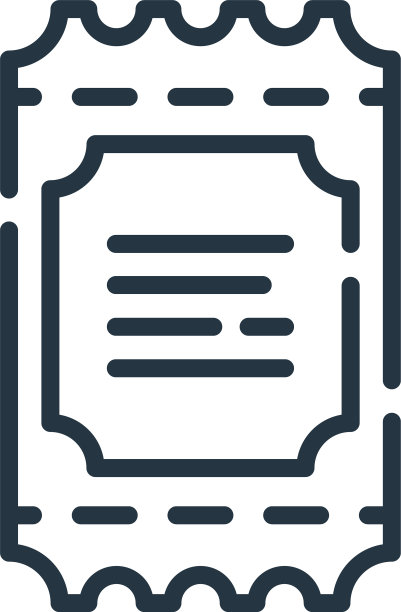 票图标孤立的白色背景轮廓图片下载