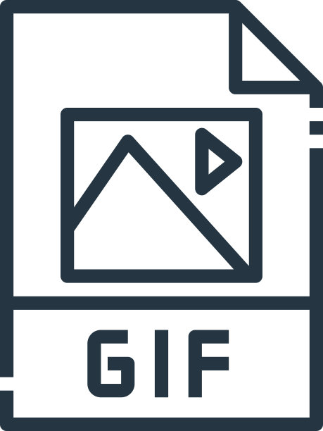 GIF文件图标孤立的白色背景图片下载