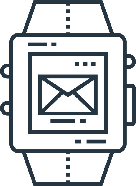 智能手表图标孤立在白色背景图片下载