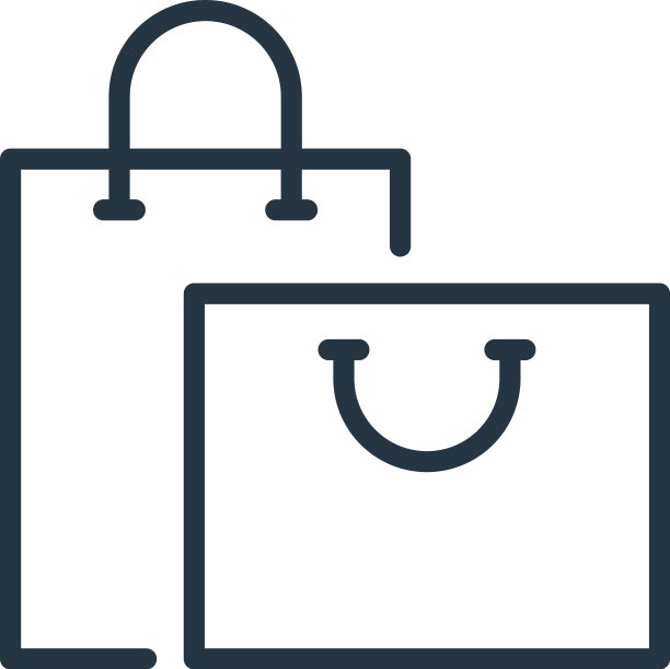 购物袋图标孤立的白色背景图片下载