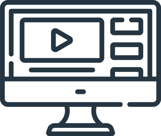 视频图标孤立在白色背景轮廓图片下载