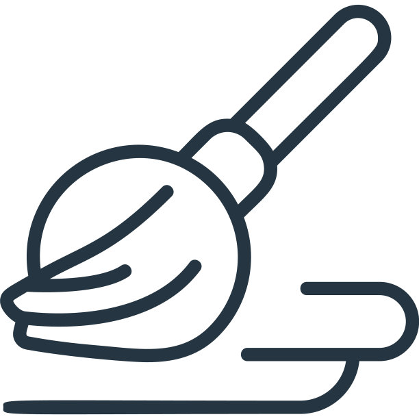 扫帚图标孤立在白色背景轮廓图片下载