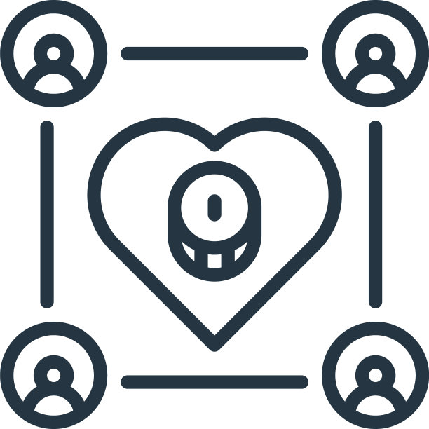 慈善图标孤立的白色背景轮廓图片下载