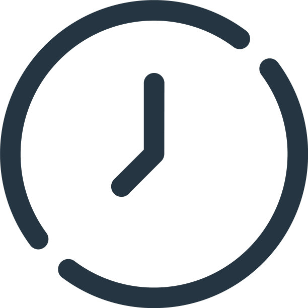 时钟图标孤立在白色背景轮廓图片下载