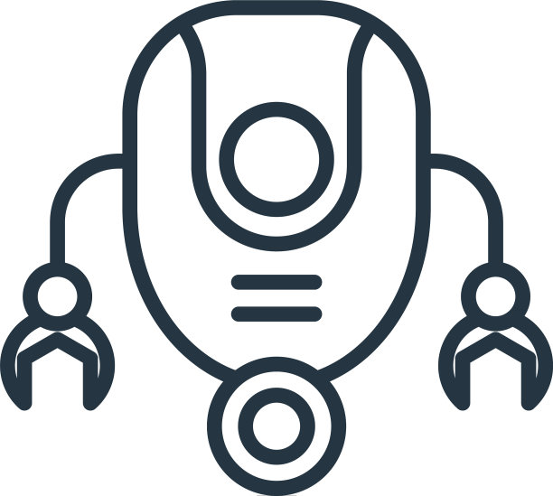 机器人图标孤立在白色背景轮廓图片下载