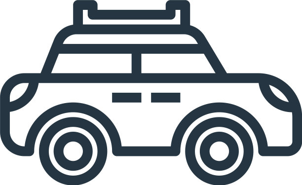 汽车图标孤立在白色背景轮廓图片下载