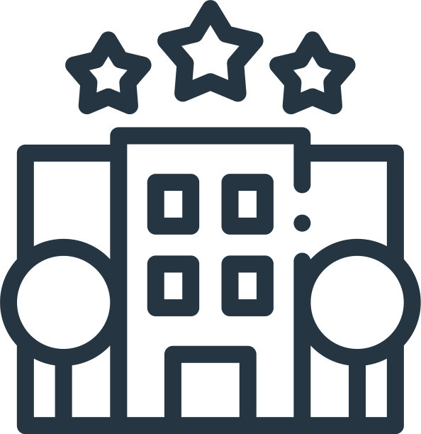 酒店图标酒店可编辑笔画酒店线性图片下载