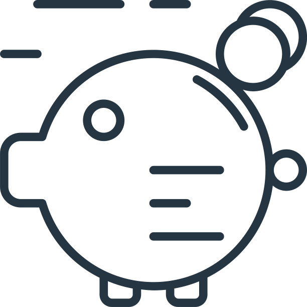 小猪存钱罐图标小猪存钱罐可编辑的笔触小猪图片下载