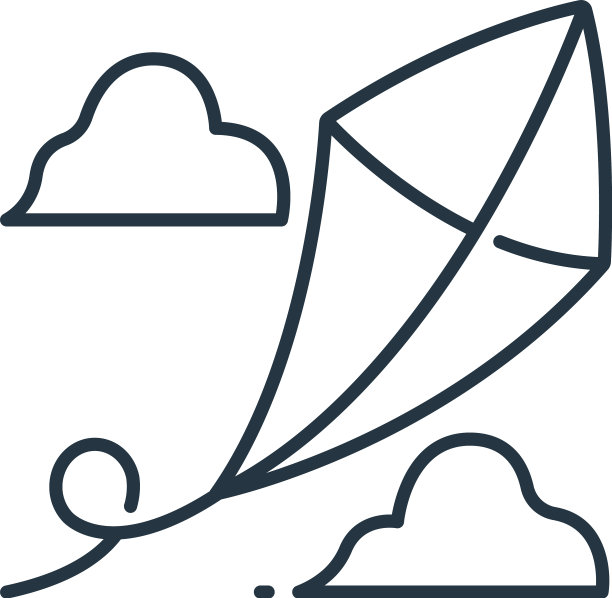 风筝图标风筝可编辑的笔触风筝线性符号图片下载