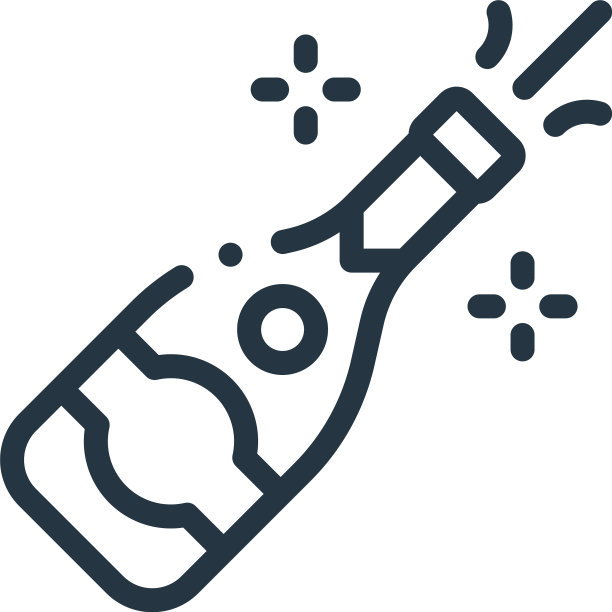 香槟图标孤立在白色背景图片下载