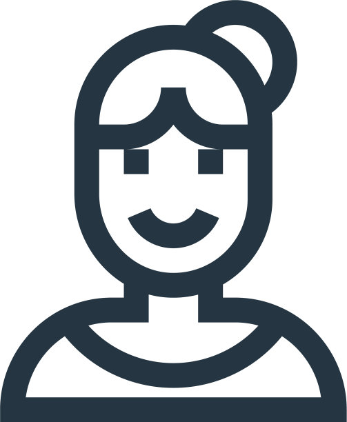 女人图标孤立在白色背景轮廓图片下载