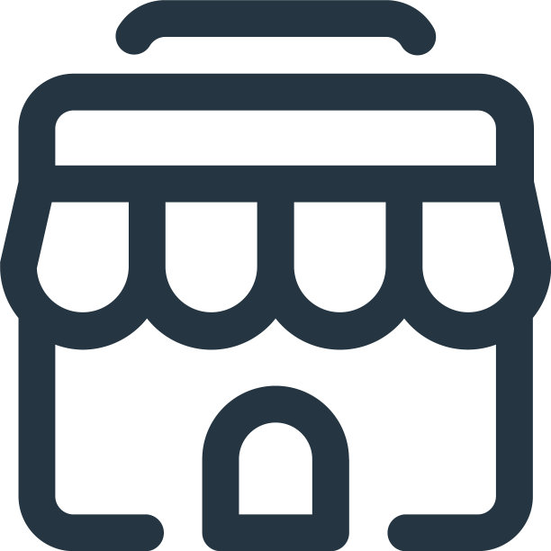 商店图标孤立的白色背景轮廓图片下载