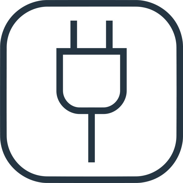 电源线图标隔离在白色背景图片下载