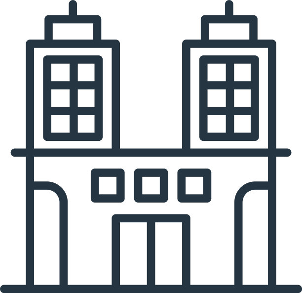 建筑图标建筑可编辑描边建筑图片下载