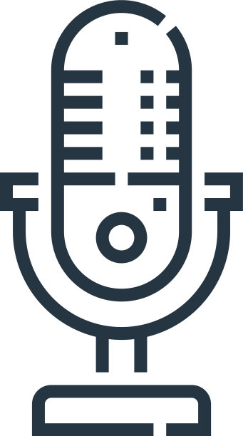 麦克风图标隔离在白色背景图片下载