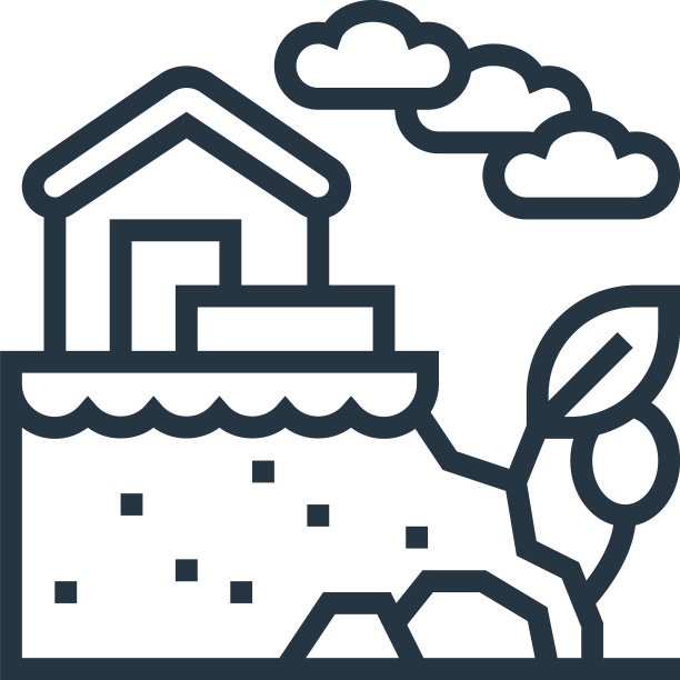 滑坡图标孤立在白色背景图片下载