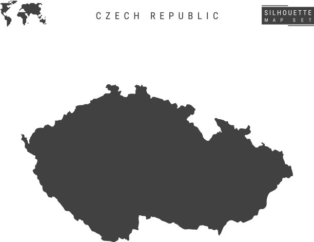 捷克共和国地图孤立在白色背景上图片下载