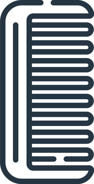 梳状图标孤立的白色背景轮廓图片下载