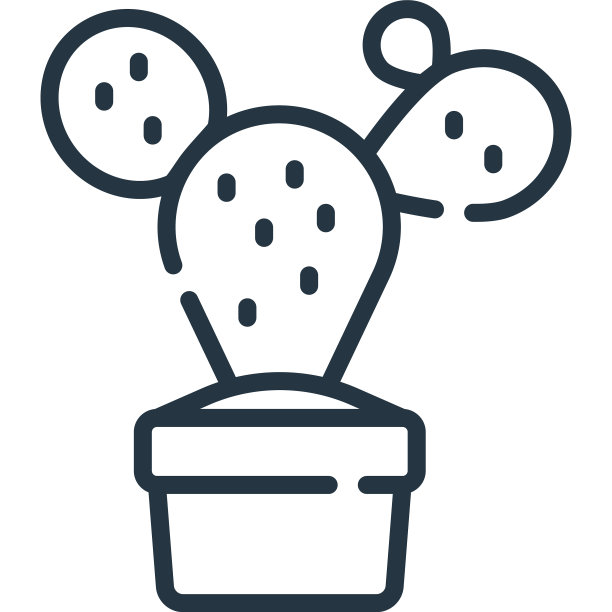 仙人掌图标孤立在白色背景轮廓图片下载