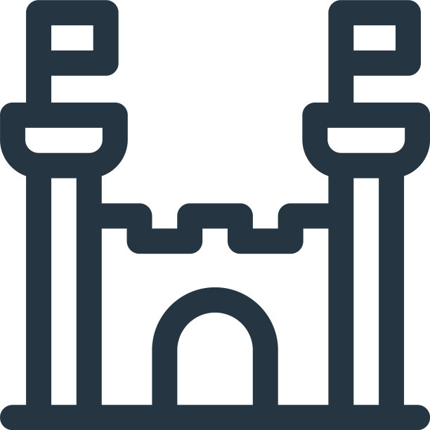 城堡图标城堡可编辑笔画城堡线性图片下载