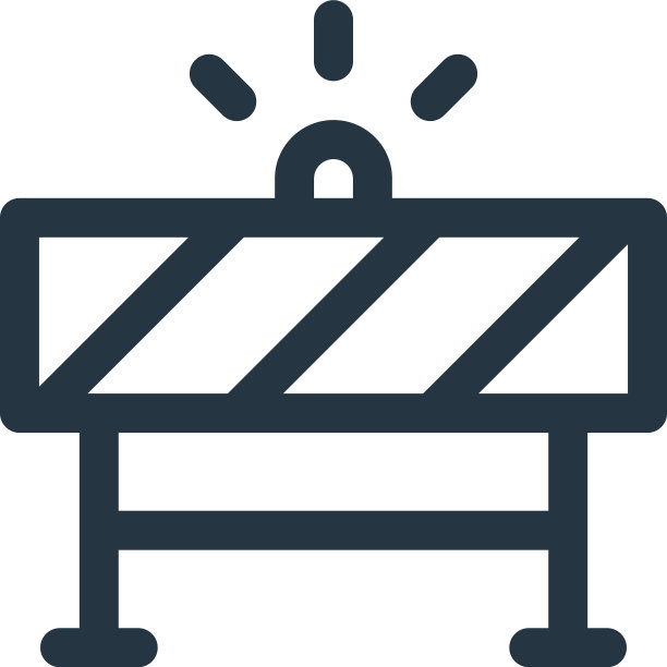 屏障图标隔离在白色背景轮廓上图片下载