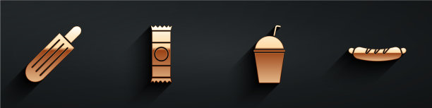 设置法式热狗，巧克力棒，奶昔和图片下载