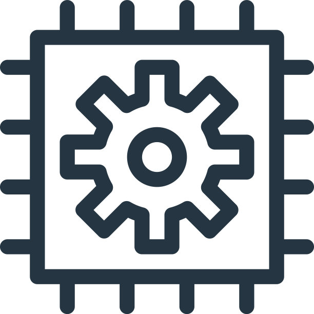 微芯片图标孤立在白色背景上图片下载