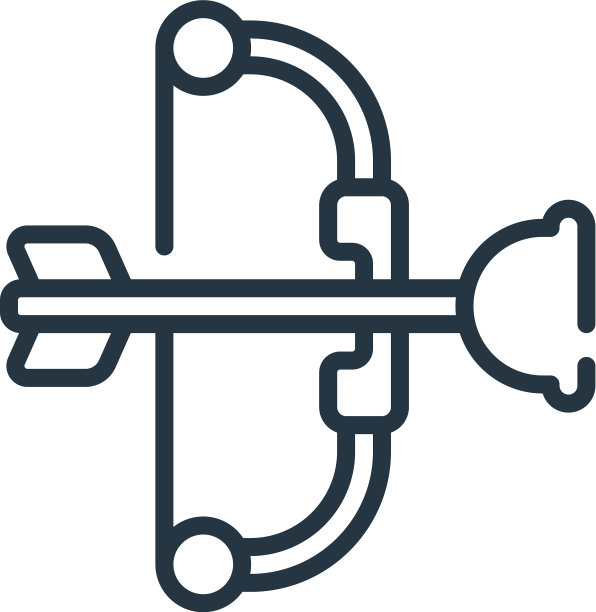 弓和箭头图标孤立的白色背景图片下载