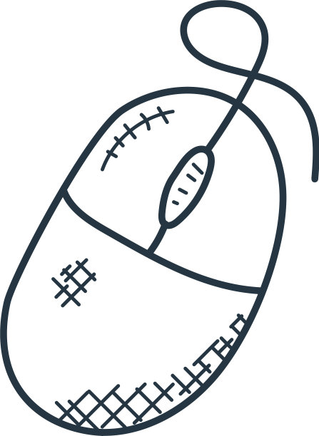 鼠标图标孤立在白色背景轮廓上图片下载