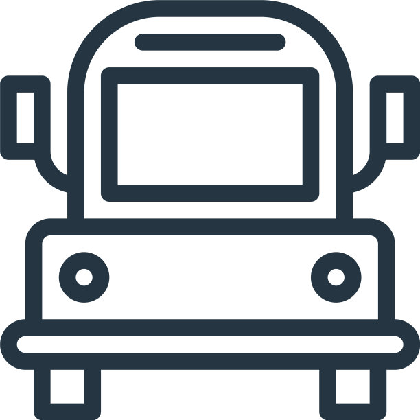 总线图标孤立在白色背景轮廓上图片下载