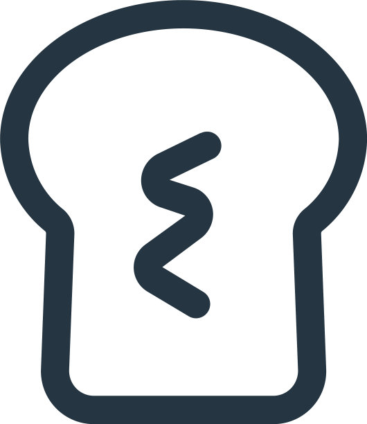 面包图标孤立在白色背景轮廓图片下载