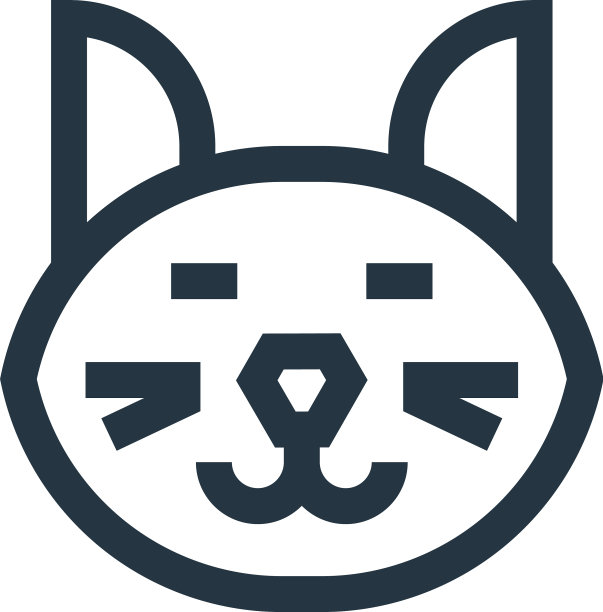 猫图标孤立的白色背景轮廓图片下载