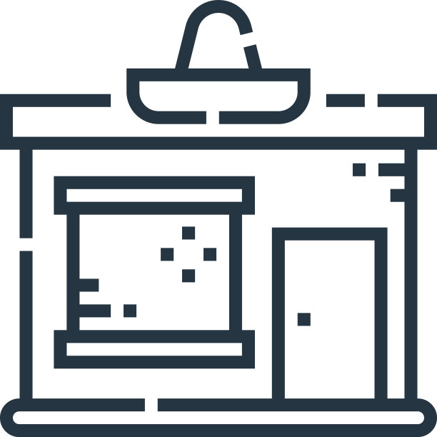 商店图标孤立的白色背景轮廓图片下载
