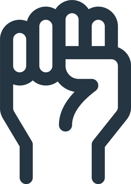 举起孤立在白色背景上的手图标图片下载