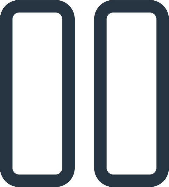 暂停图标隔离在白色背景大纲图片下载