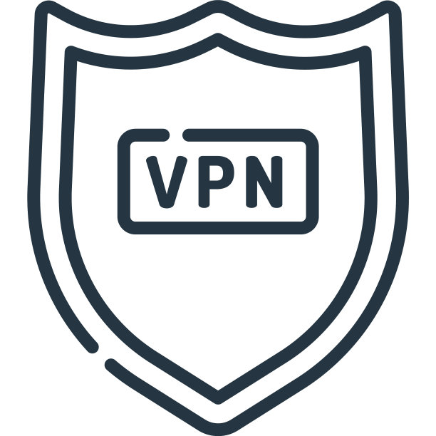 VPN图标隔离在白色背景大纲图片下载