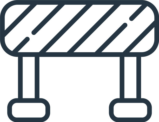 屏障图标隔离在白色背景轮廓上图片下载