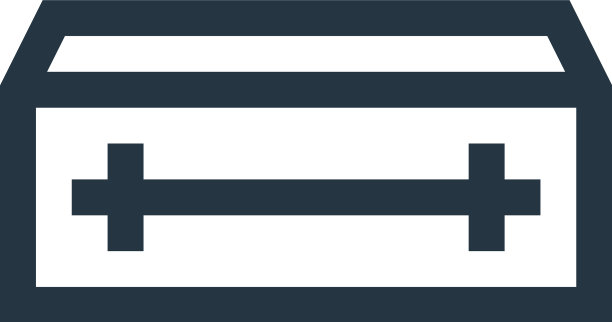 棺材图标孤立在白色背景轮廓图片下载