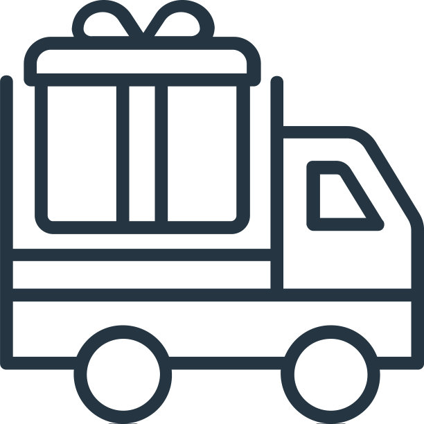 送货卡车图标孤立的白色背景图片下载