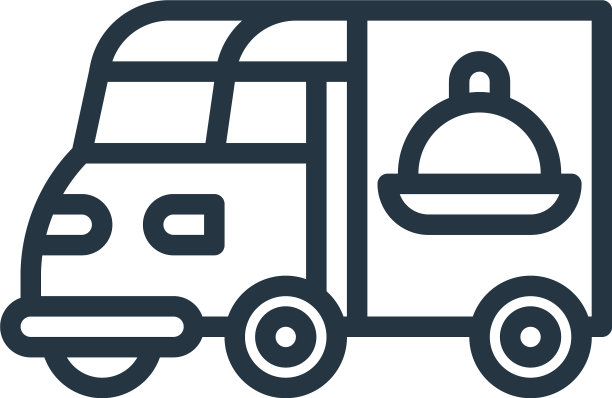 货车图标孤立在白色背景轮廓图片下载