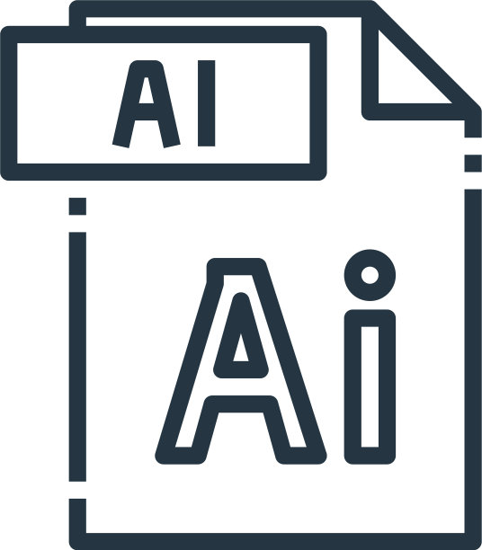 Ai文件图标孤立在白色背景轮廓上图片下载