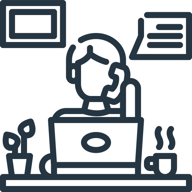 远程工作图标远程工作可编辑的笔触图片下载