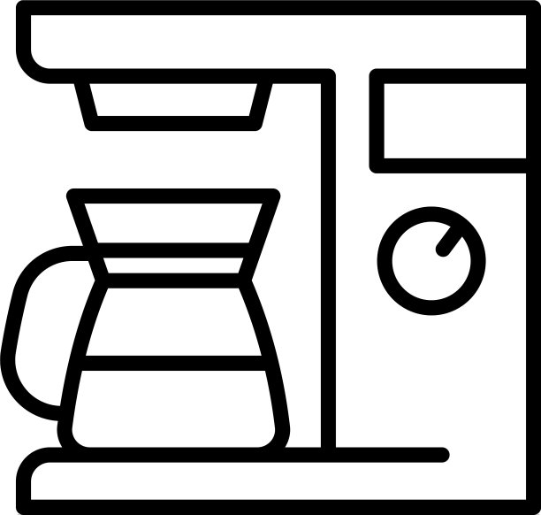 家庭咖啡机图标轮廓风格图片下载