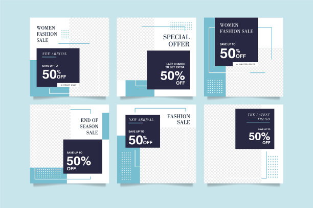 横幅销售和社交媒体帖子收集图片下载